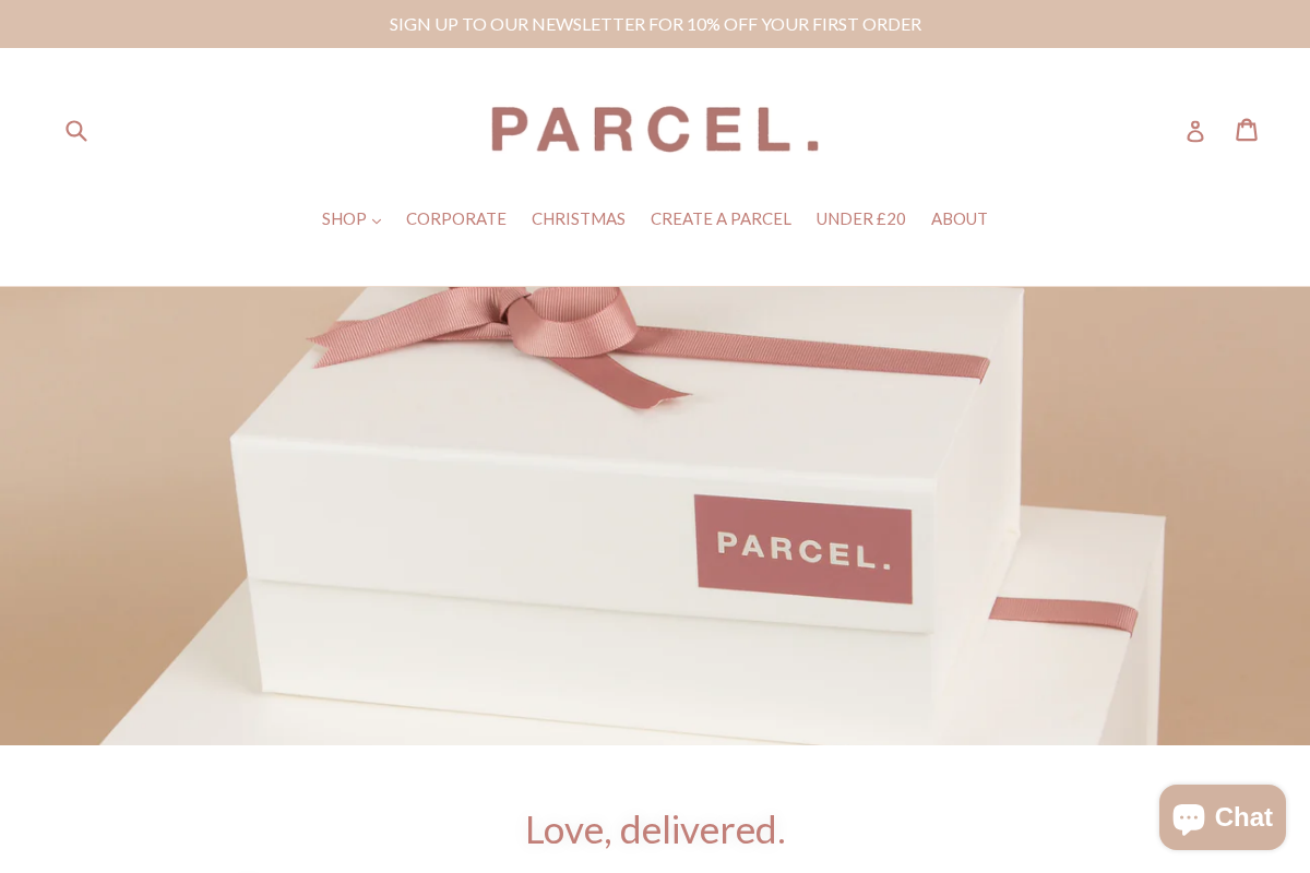 Parcellondon homepage screenshot