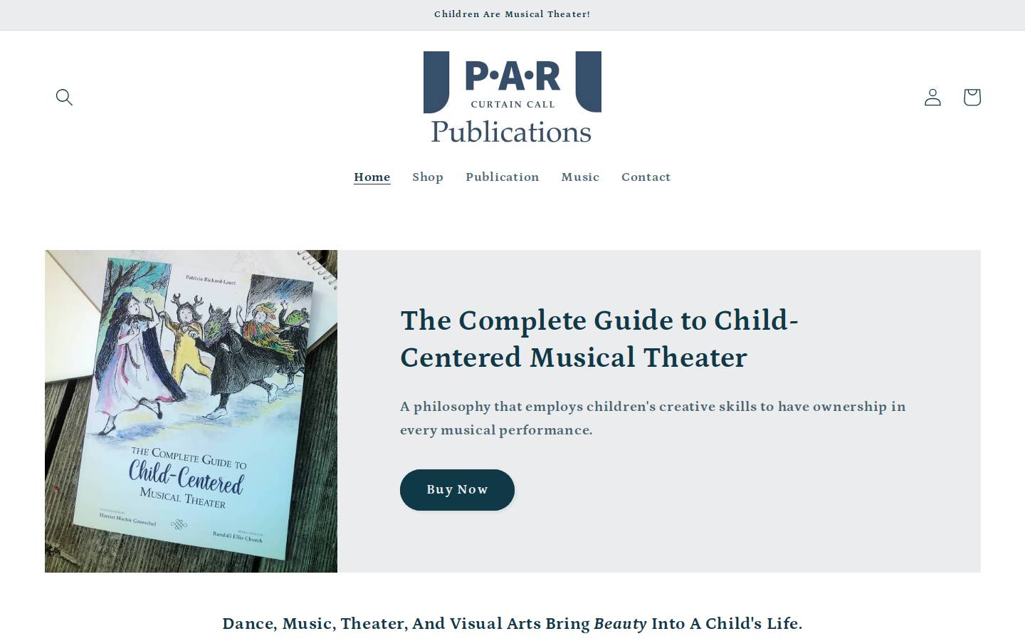 parcurtaincallpublications.com homepage screenshot
