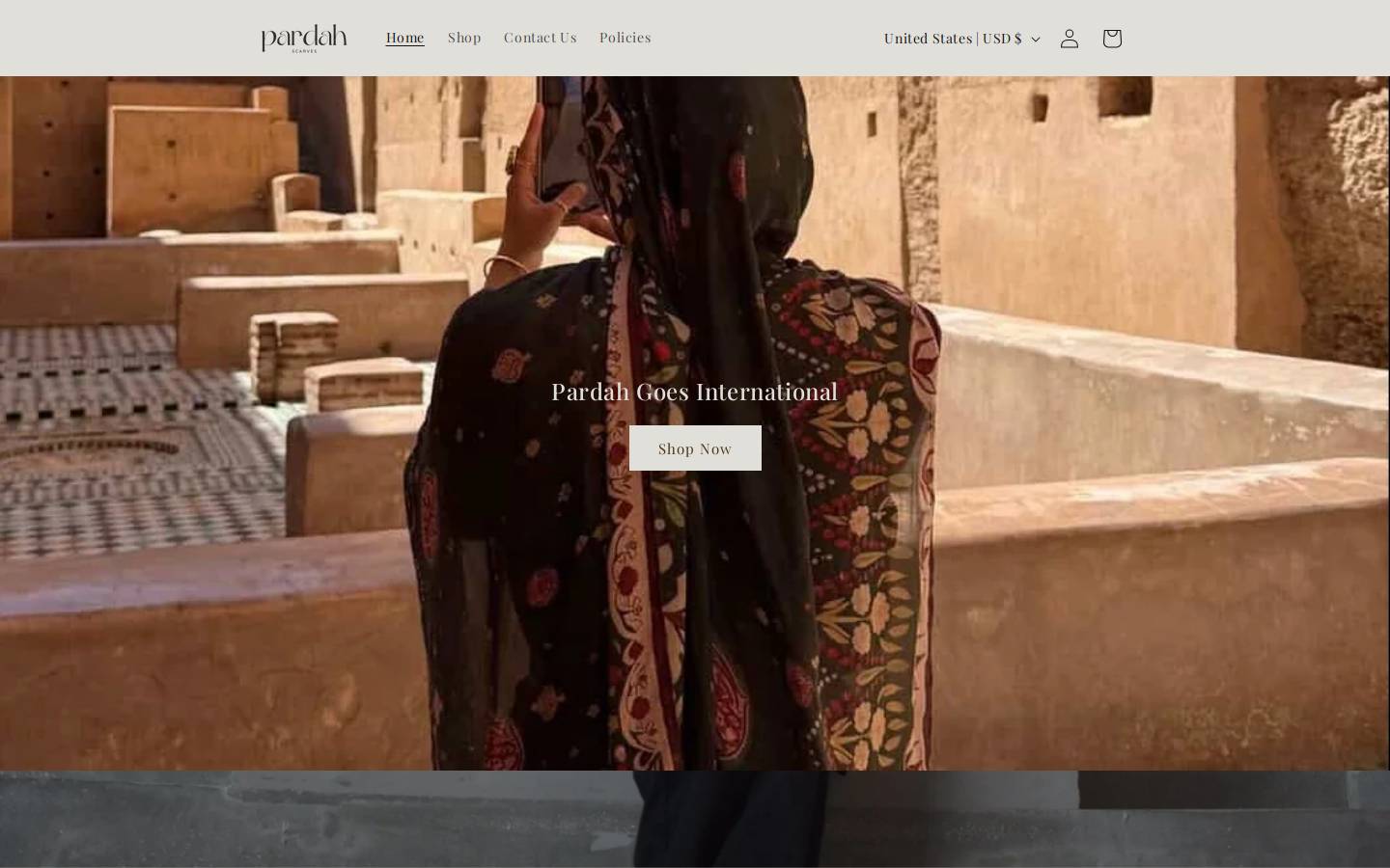 pardahscarves.com homepage screenshot