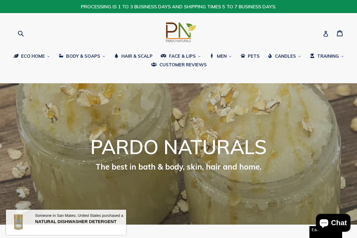 pardonaturals.com homepage screenshot