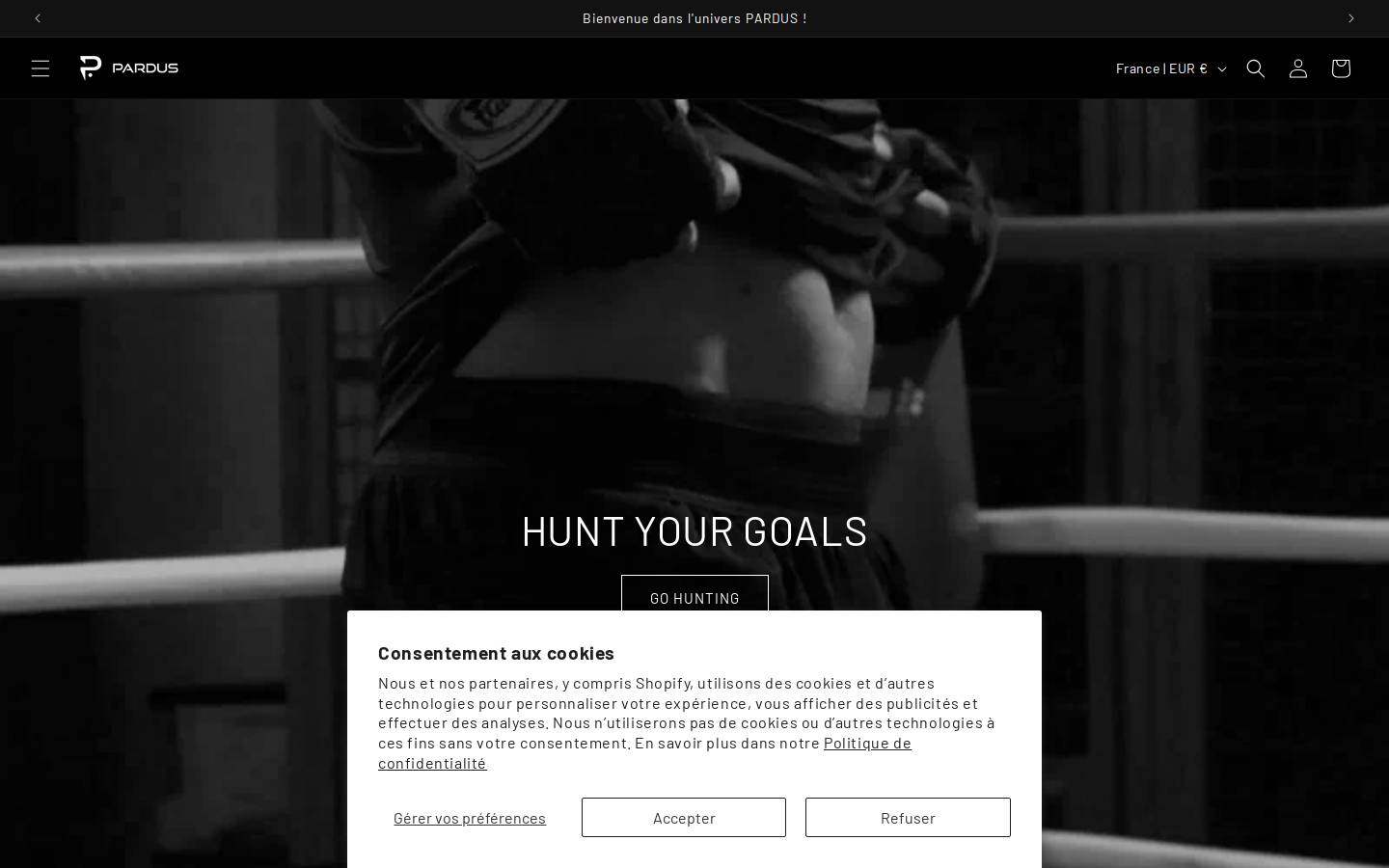 pardus.boutique homepage screenshot