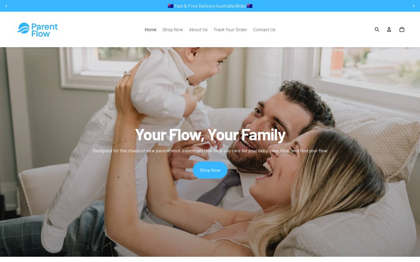 parentflow.com.au homepage screenshot