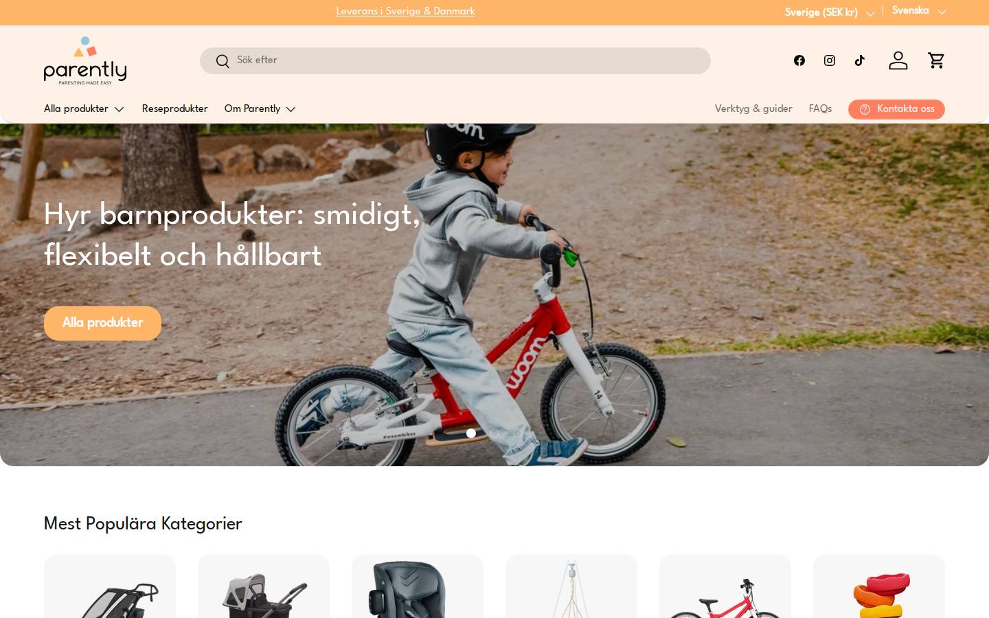 Parently homepage screenshot