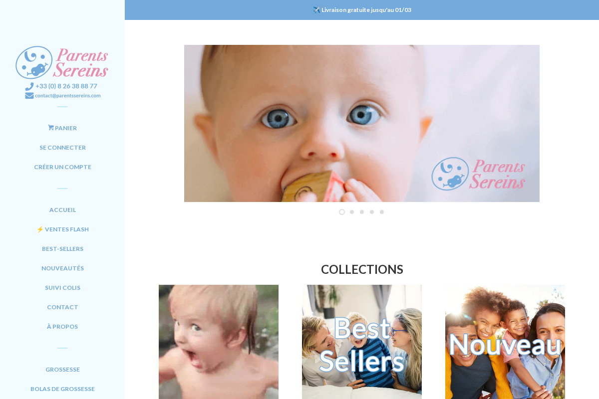 Parents Sereins homepage screenshot