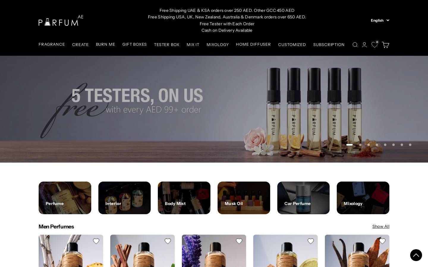 parfum.ae homepage screenshot
