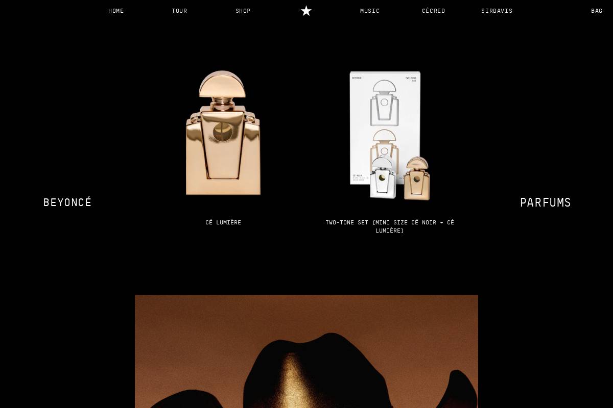 parfum.beyonce.com homepage screenshot