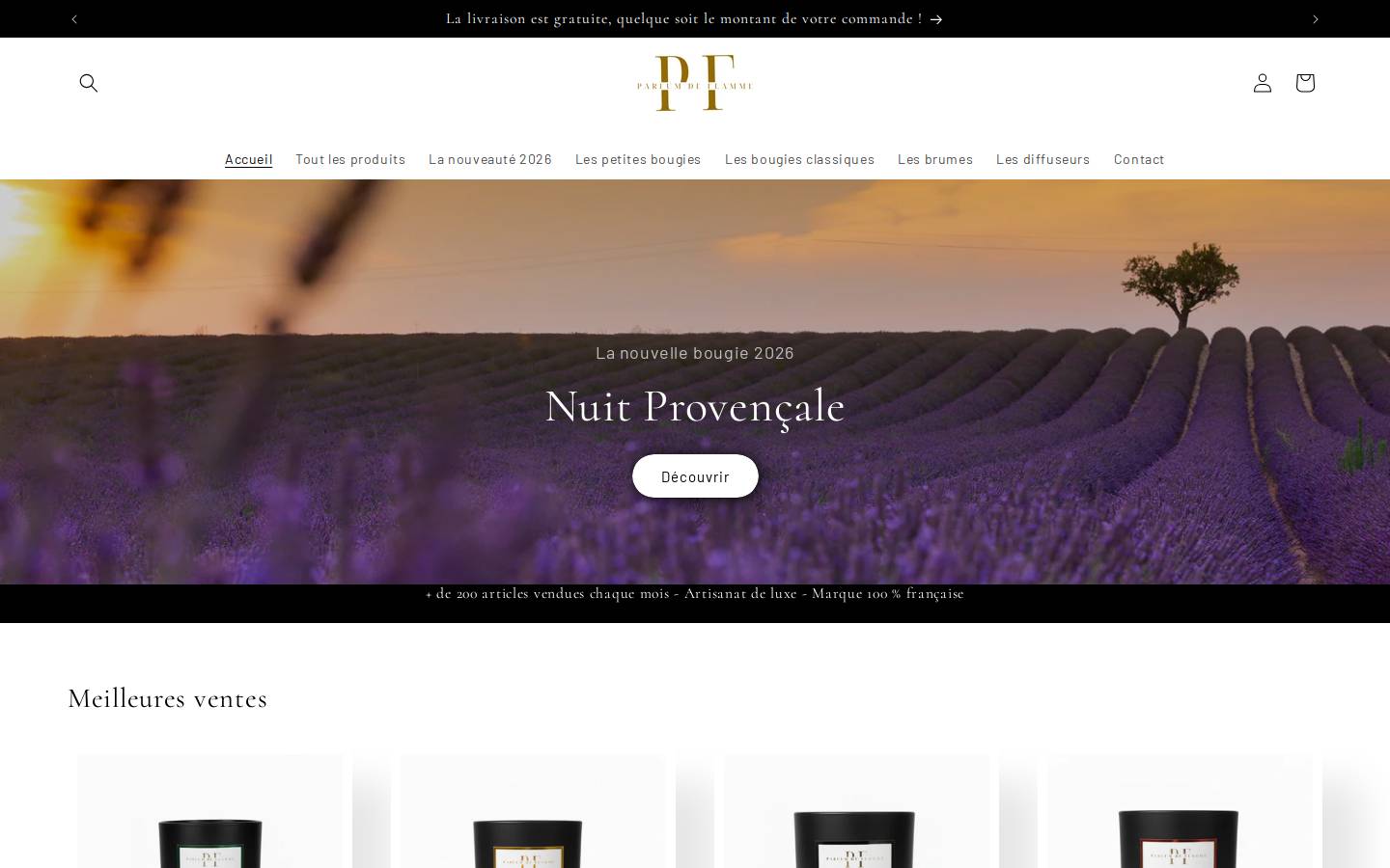 parfumdeflamme.fr homepage screenshot