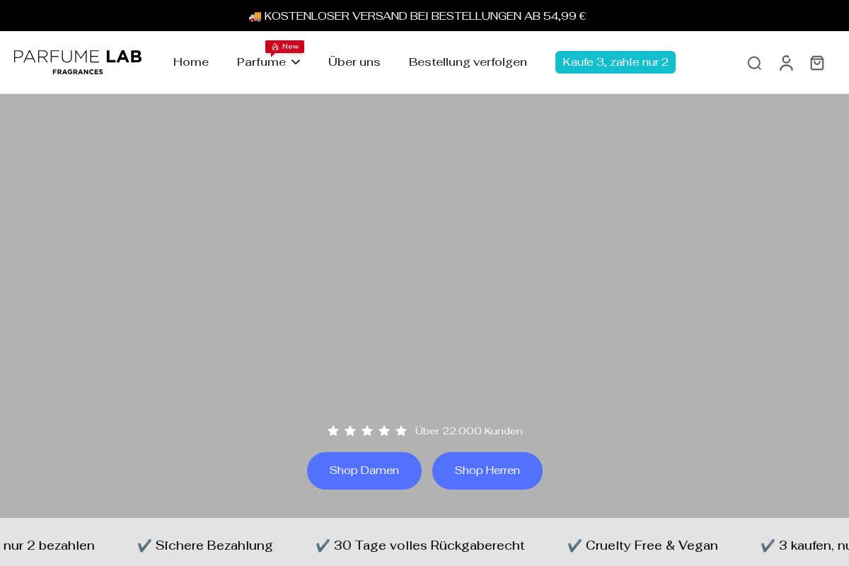 Parfumelab homepage screenshot