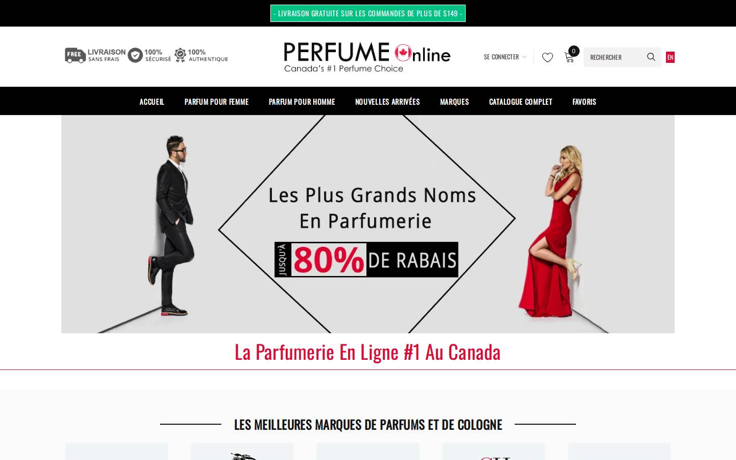 Parfum Enligne homepage screenshot