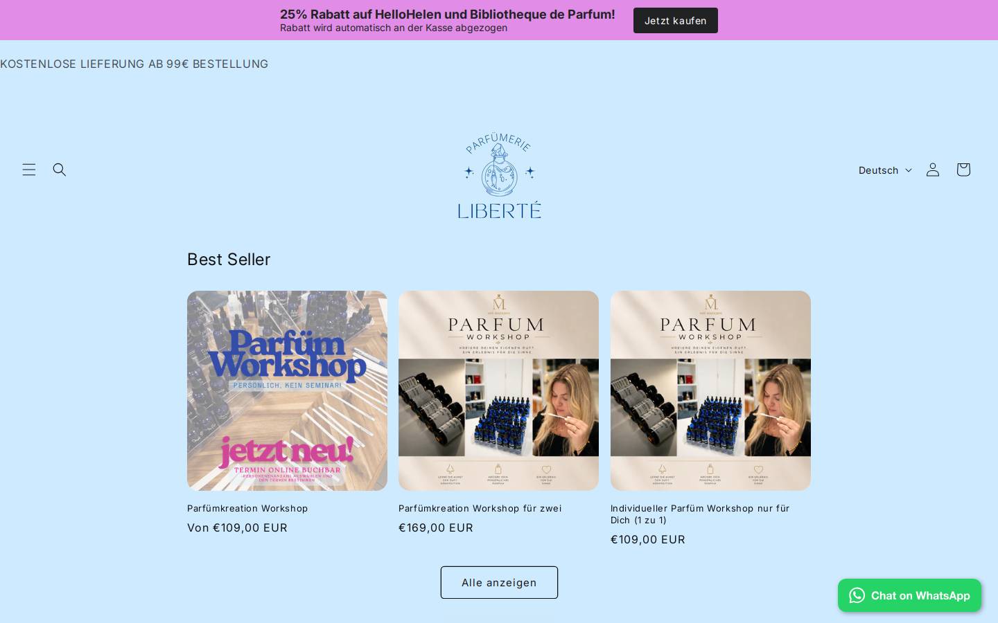 parfumerieliberte.de homepage screenshot