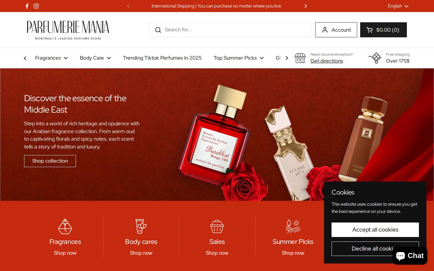 Parfumeriemania homepage screenshot