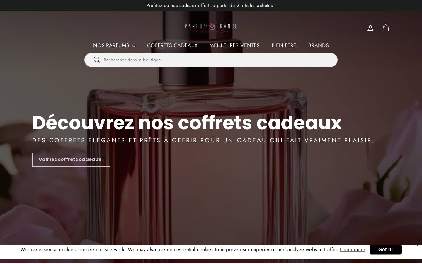 parfumfrance.com homepage screenshot