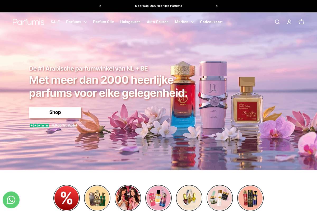 Parfumis homepage screenshot