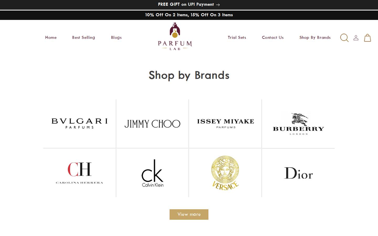parfumlab.in homepage screenshot