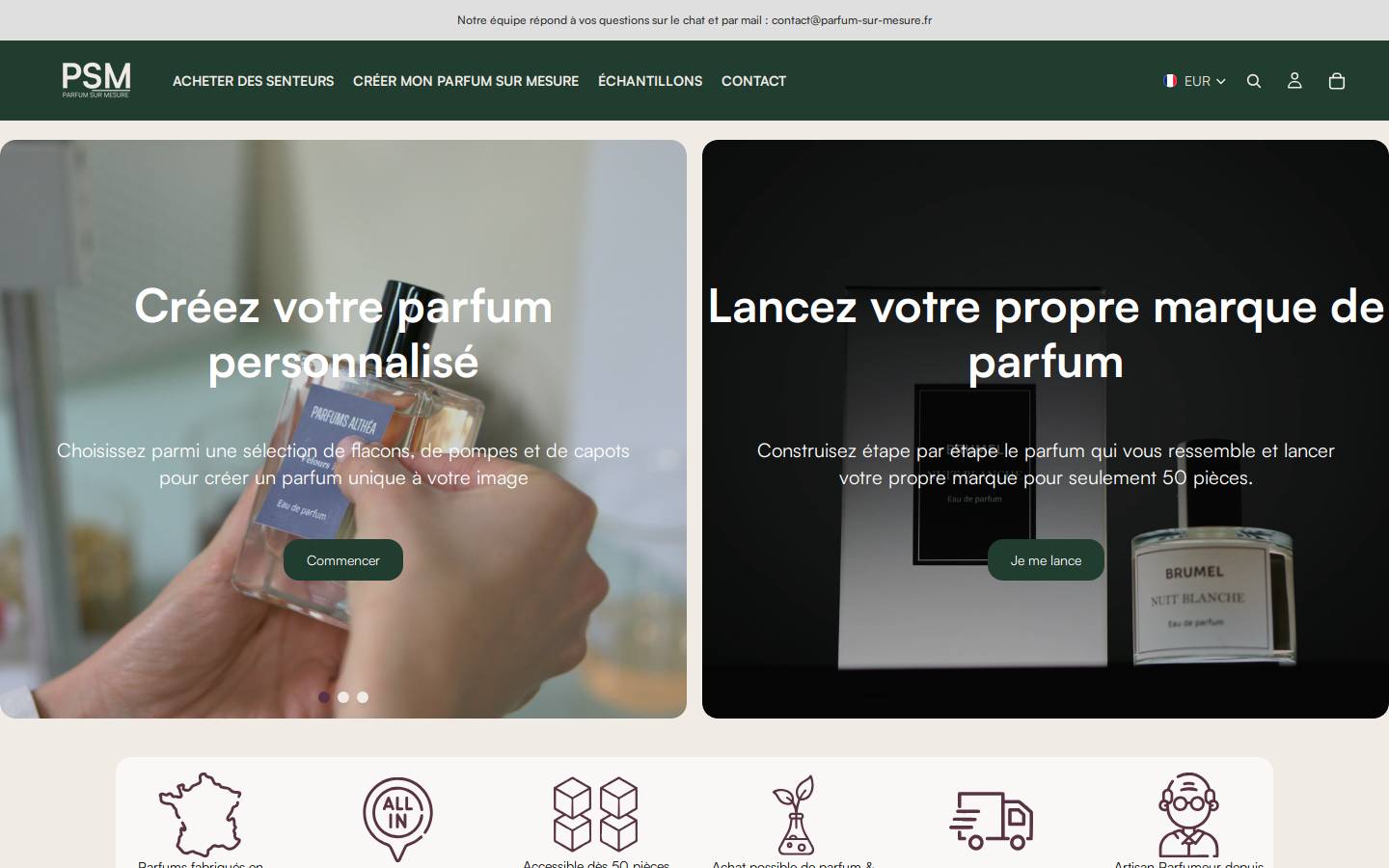 parfumpersonnalise.fr homepage screenshot
