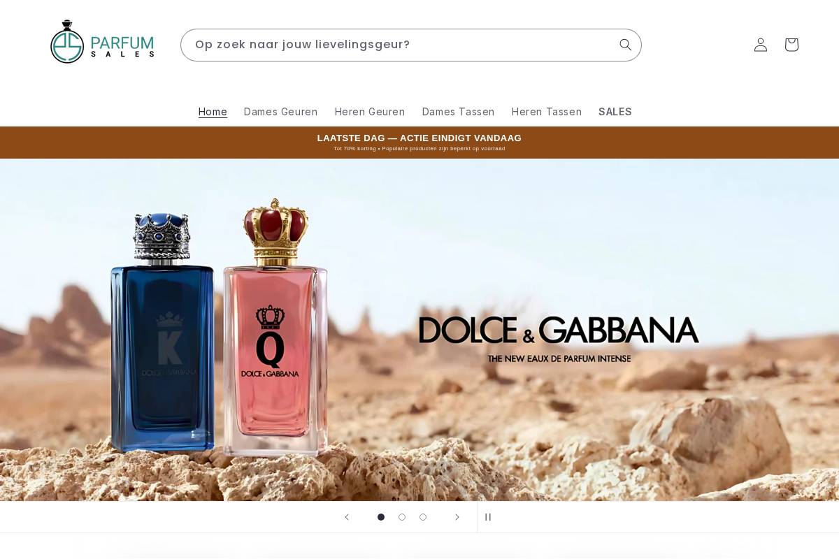 ParfumSales homepage screenshot