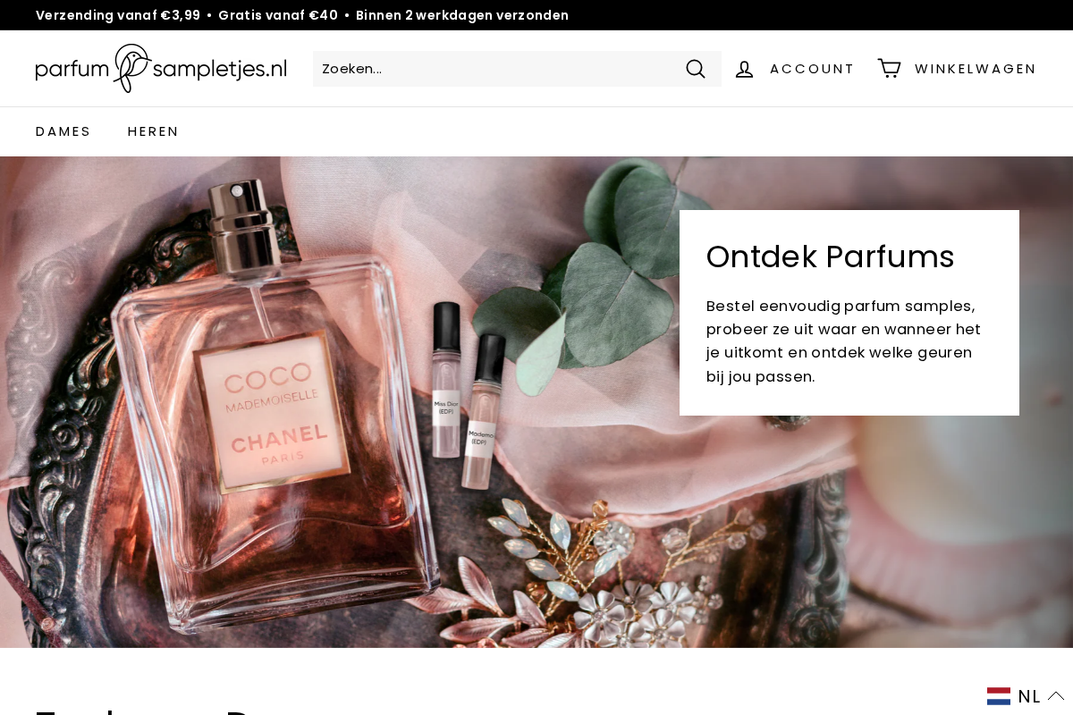 Parfumsampletjes homepage screenshot