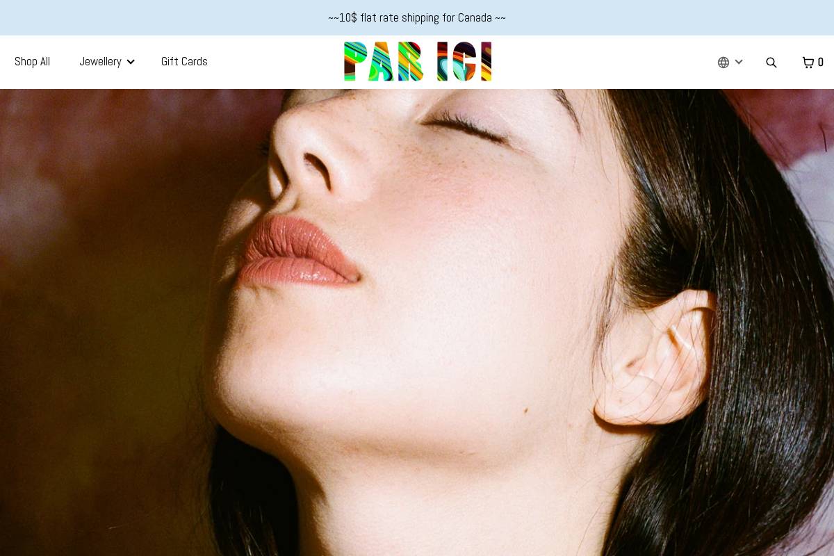 paricijewellery.com homepage screenshot