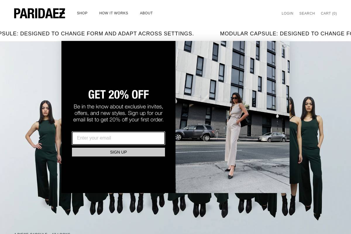 paridaez.com homepage screenshot