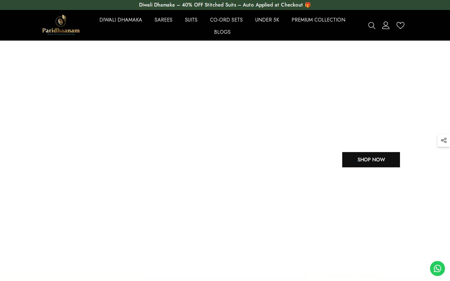 paridhaanam.com homepage screenshot
