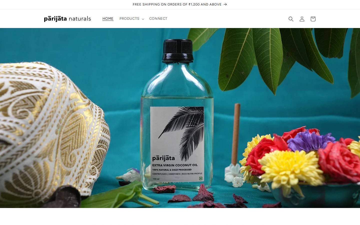 parijatanaturals.com homepage screenshot