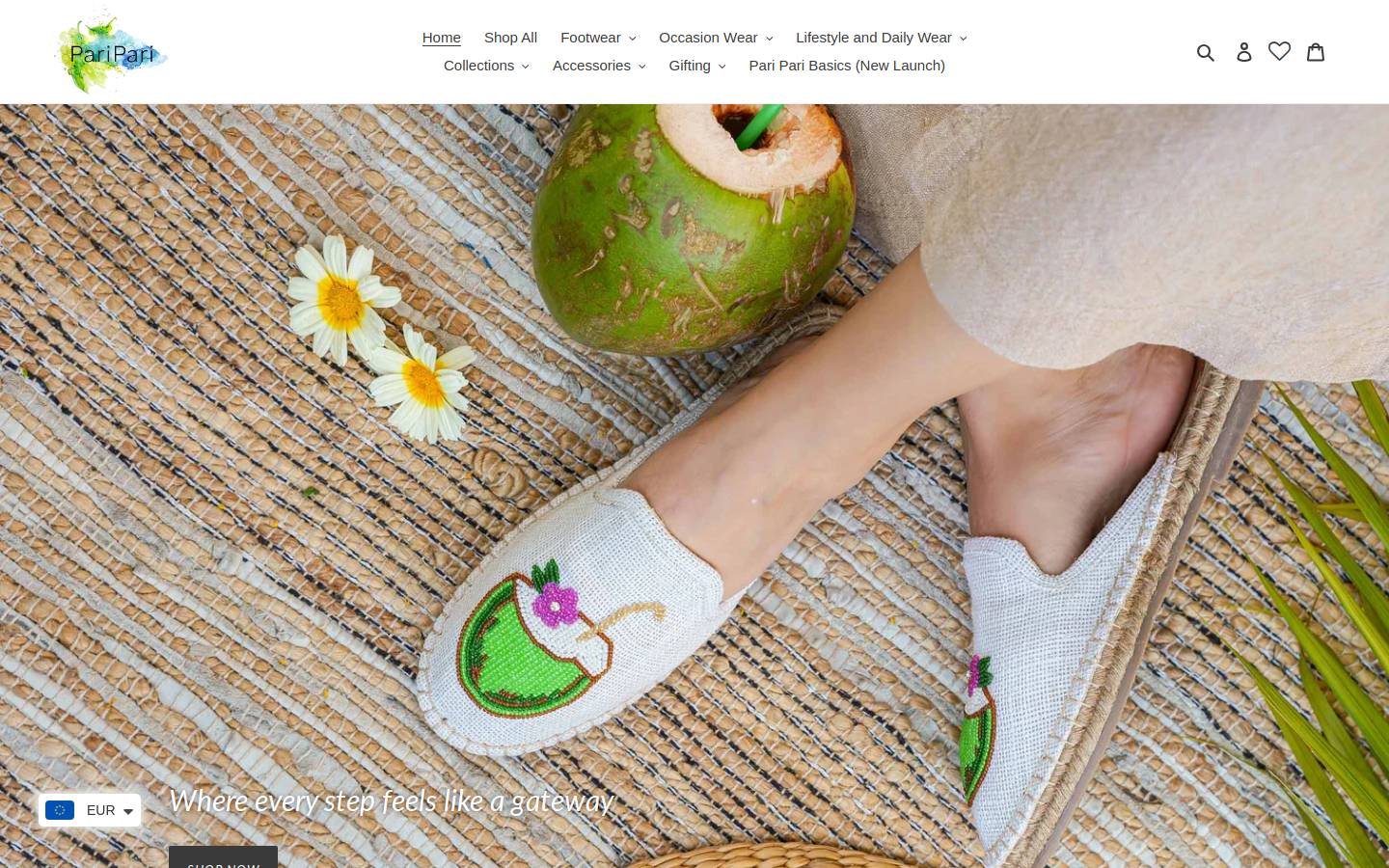 pariparilife.com homepage screenshot