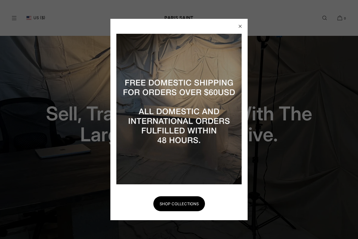 Paris Saint homepage screenshot