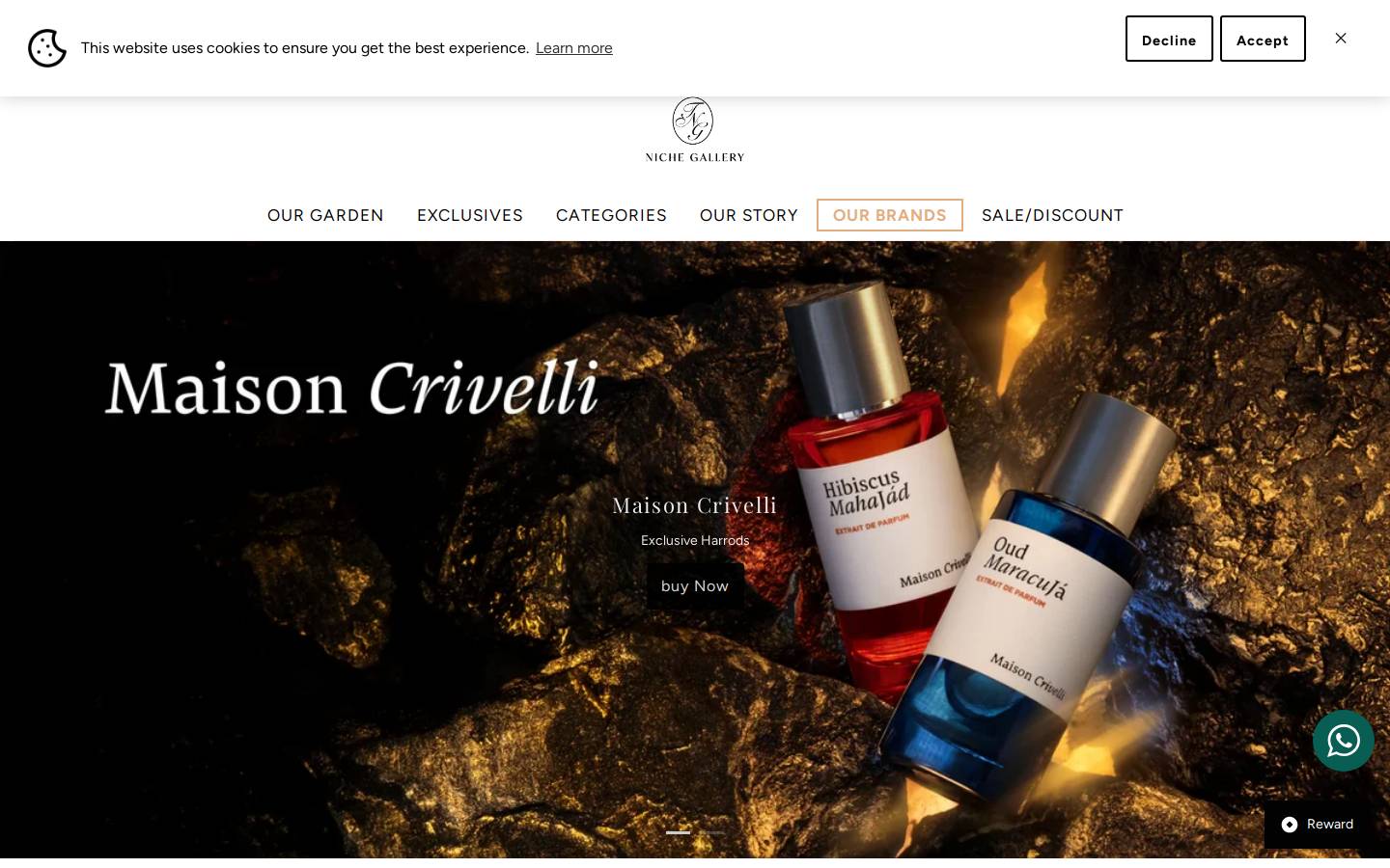 Paris Gallery (The Niche Gallery) homepage screenshot
