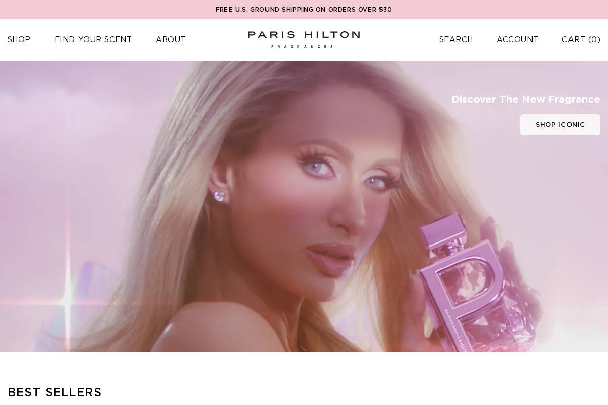parishiltonfragrances.com homepage screenshot