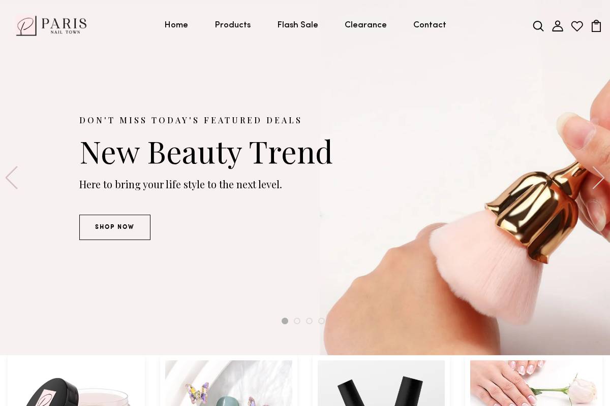 parisnailtownsupplies.com homepage screenshot