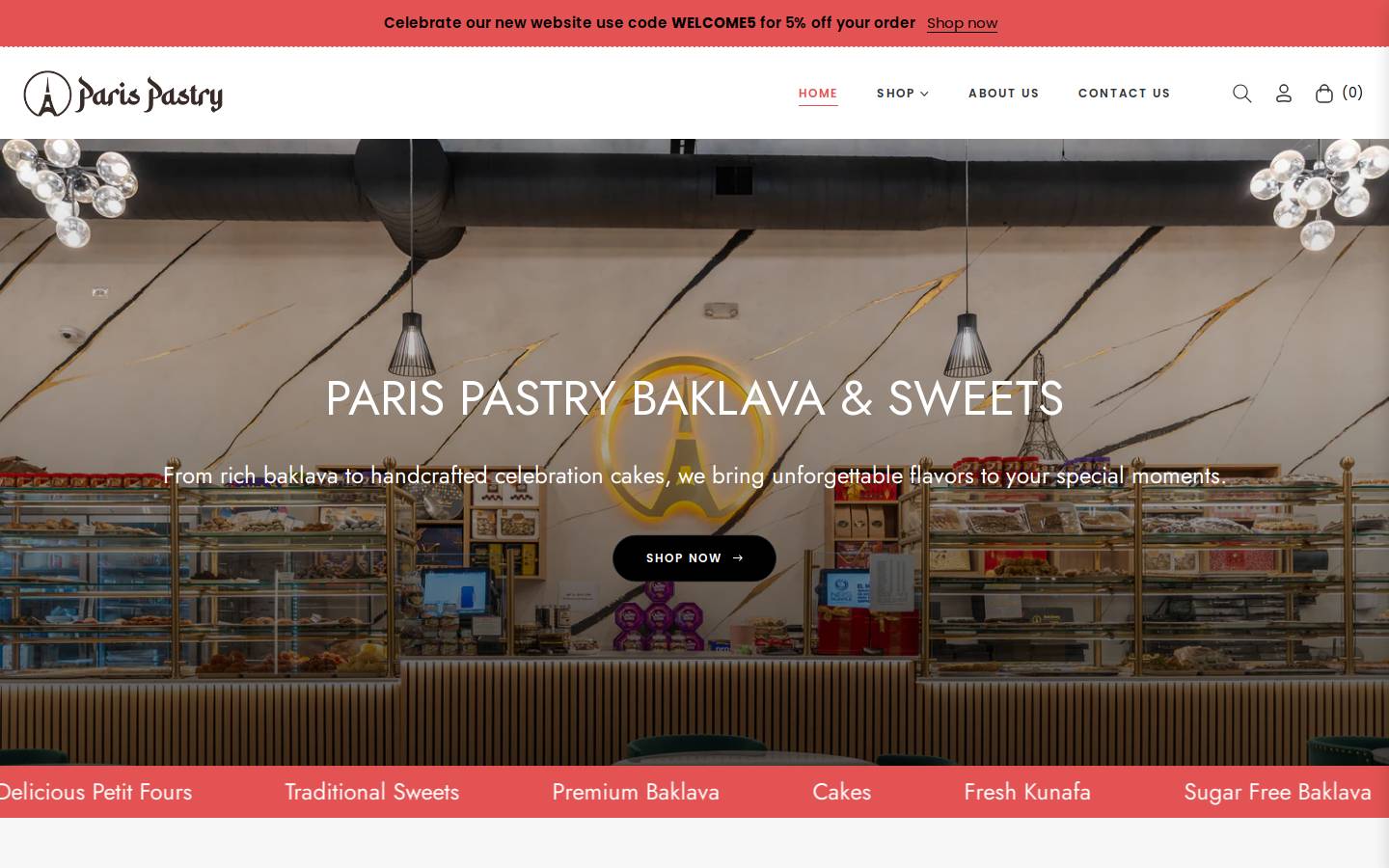 parispastry.net homepage screenshot