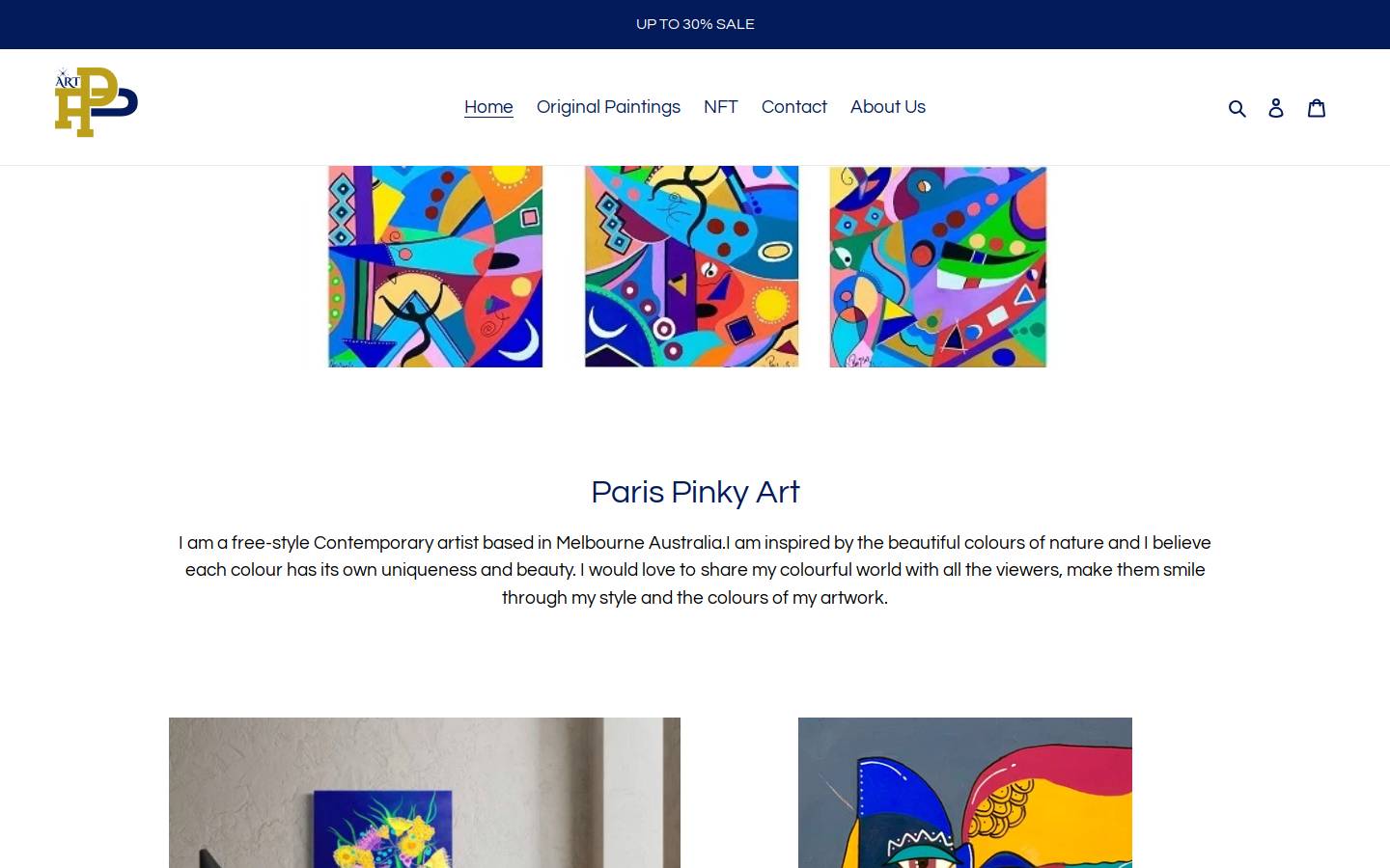 parispinkyart.com homepage screenshot
