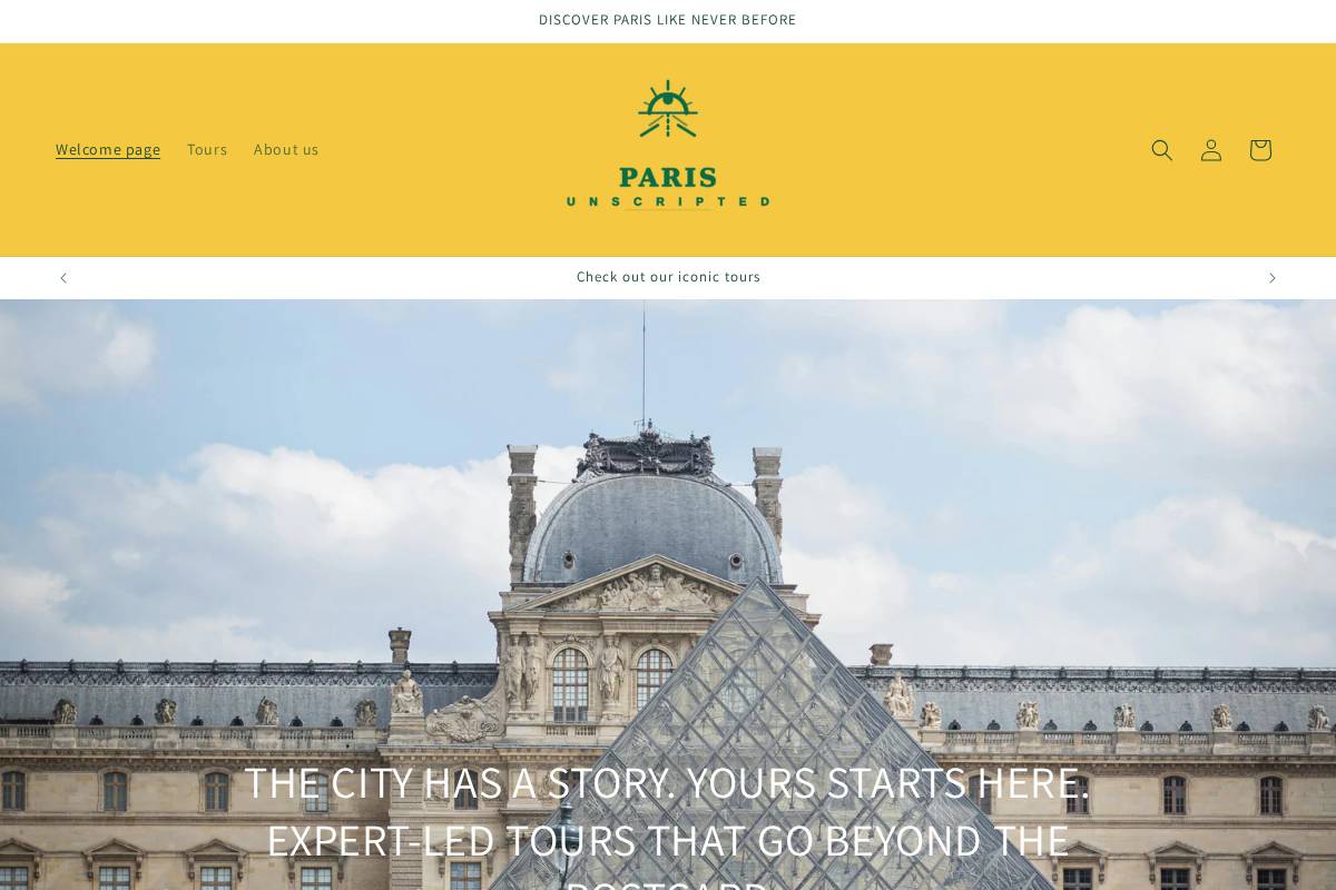 parisunscripted.com homepage screenshot