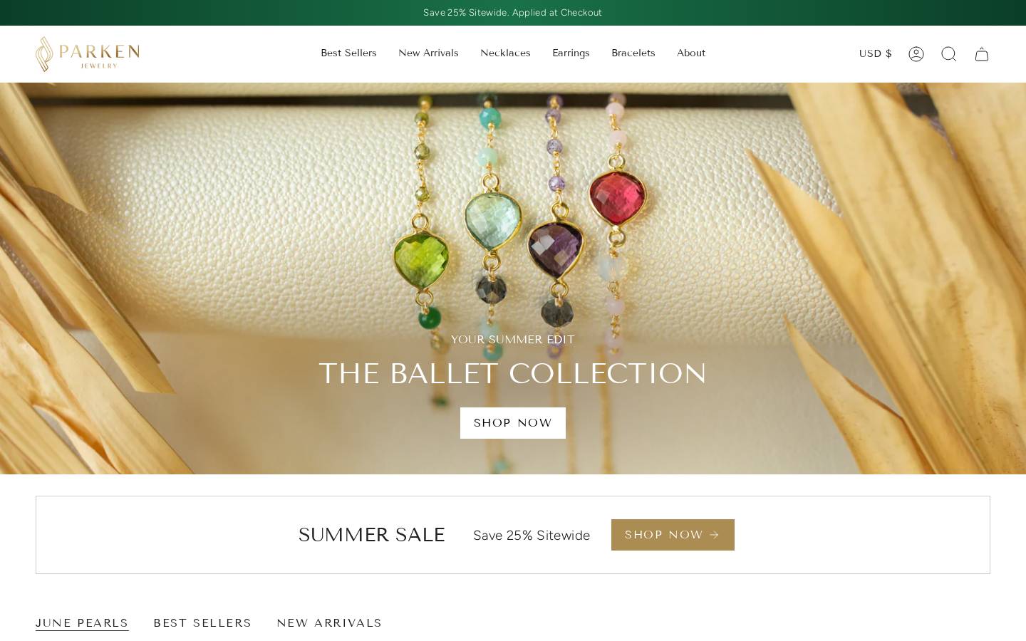parkenjewelry.com homepage screenshot