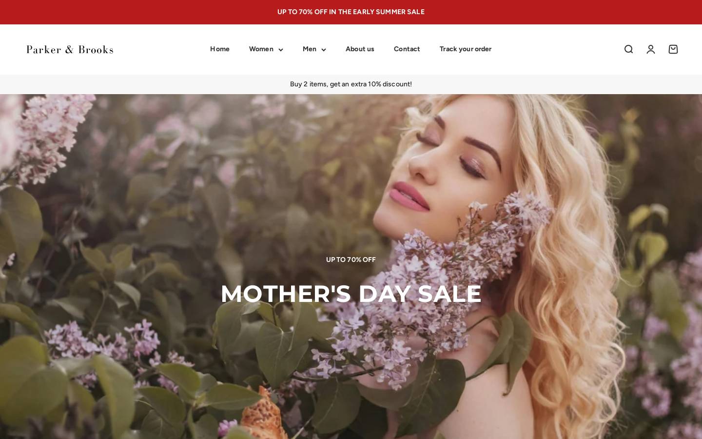 Parkerandbrooks homepage screenshot