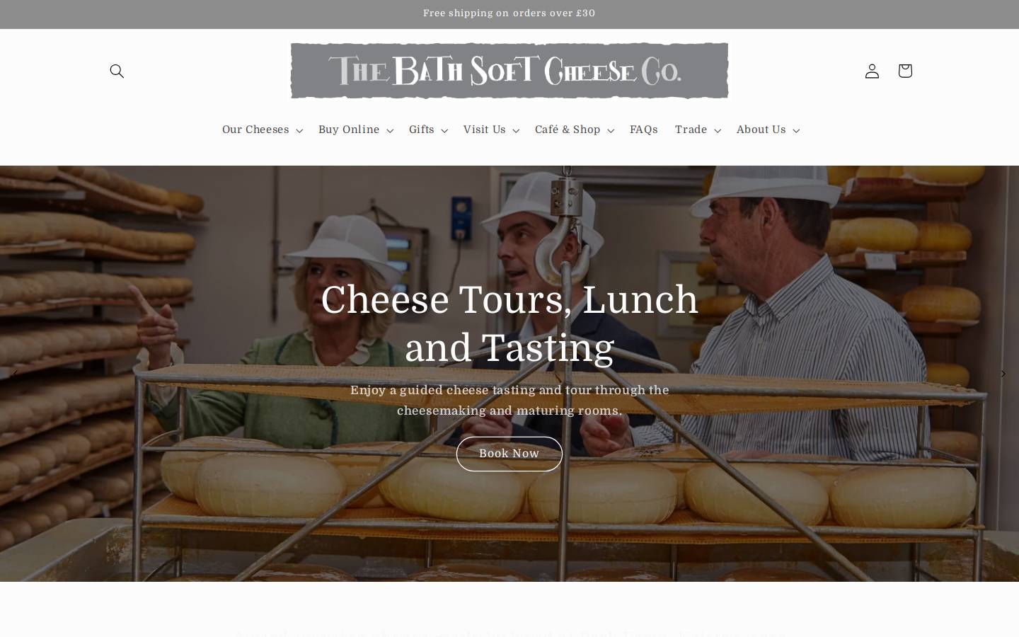 Bath Soft Cheese homepage screenshot