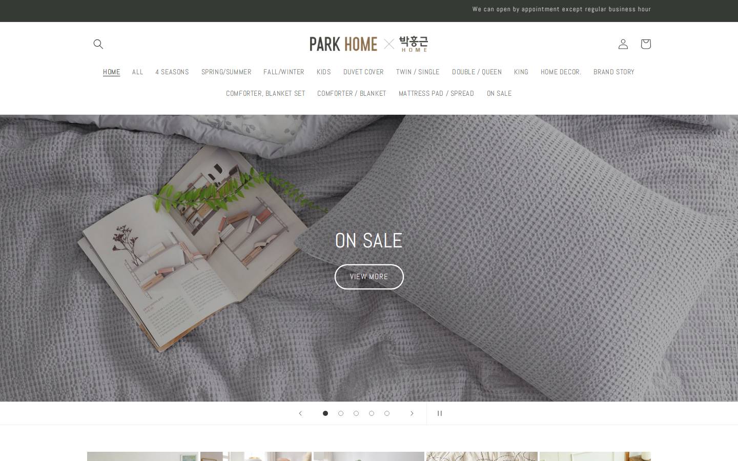 parkhomefashion.com homepage screenshot