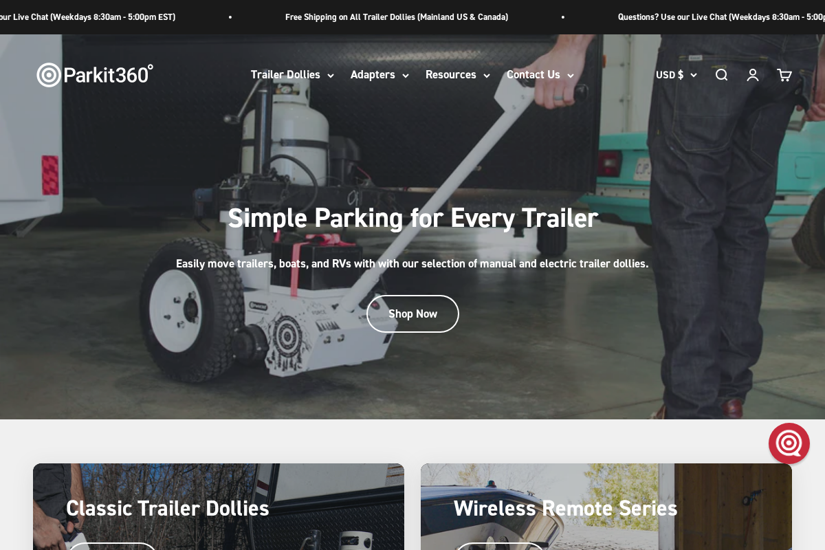 Parkit360 homepage screenshot