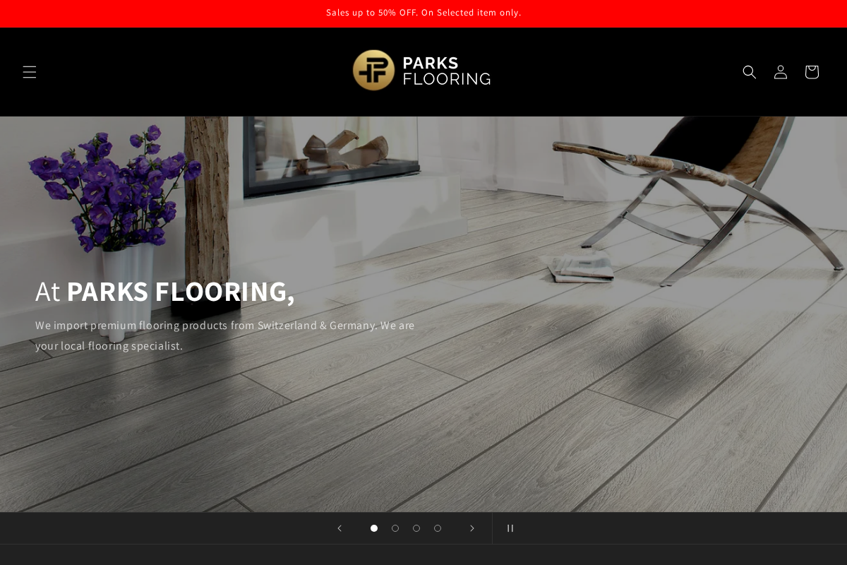 Parks Flooring homepage screenshot