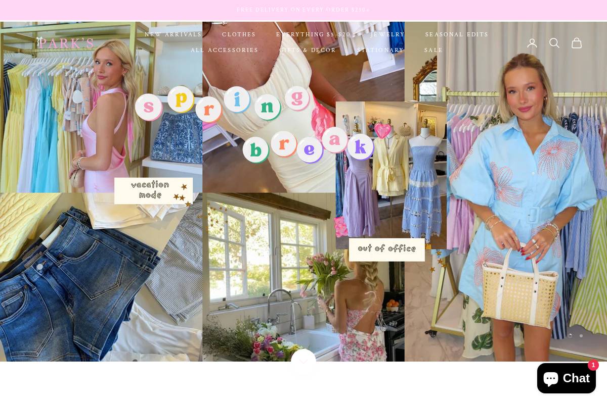 parksjewels.com homepage screenshot