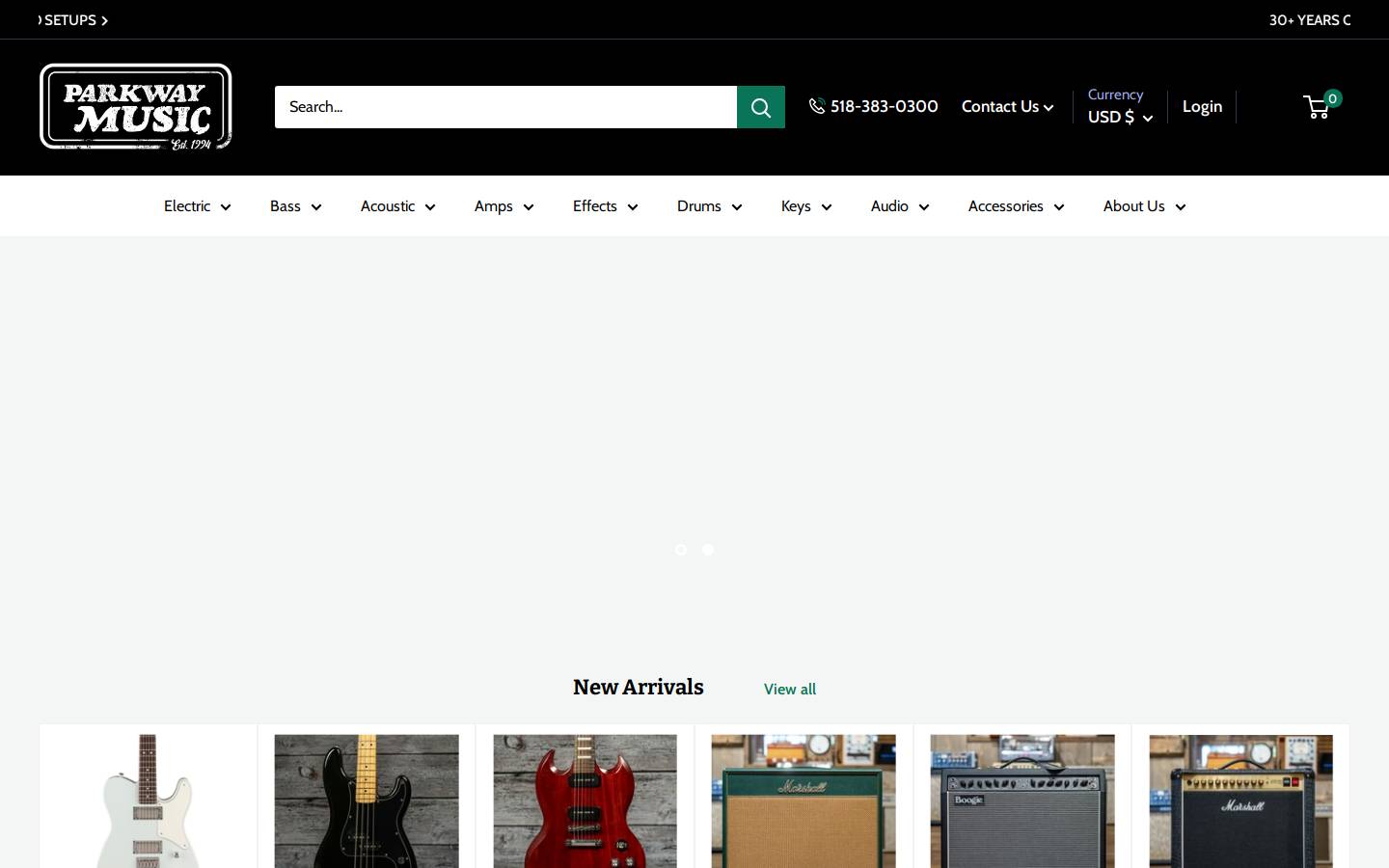 parkwaymusic.com homepage screenshot