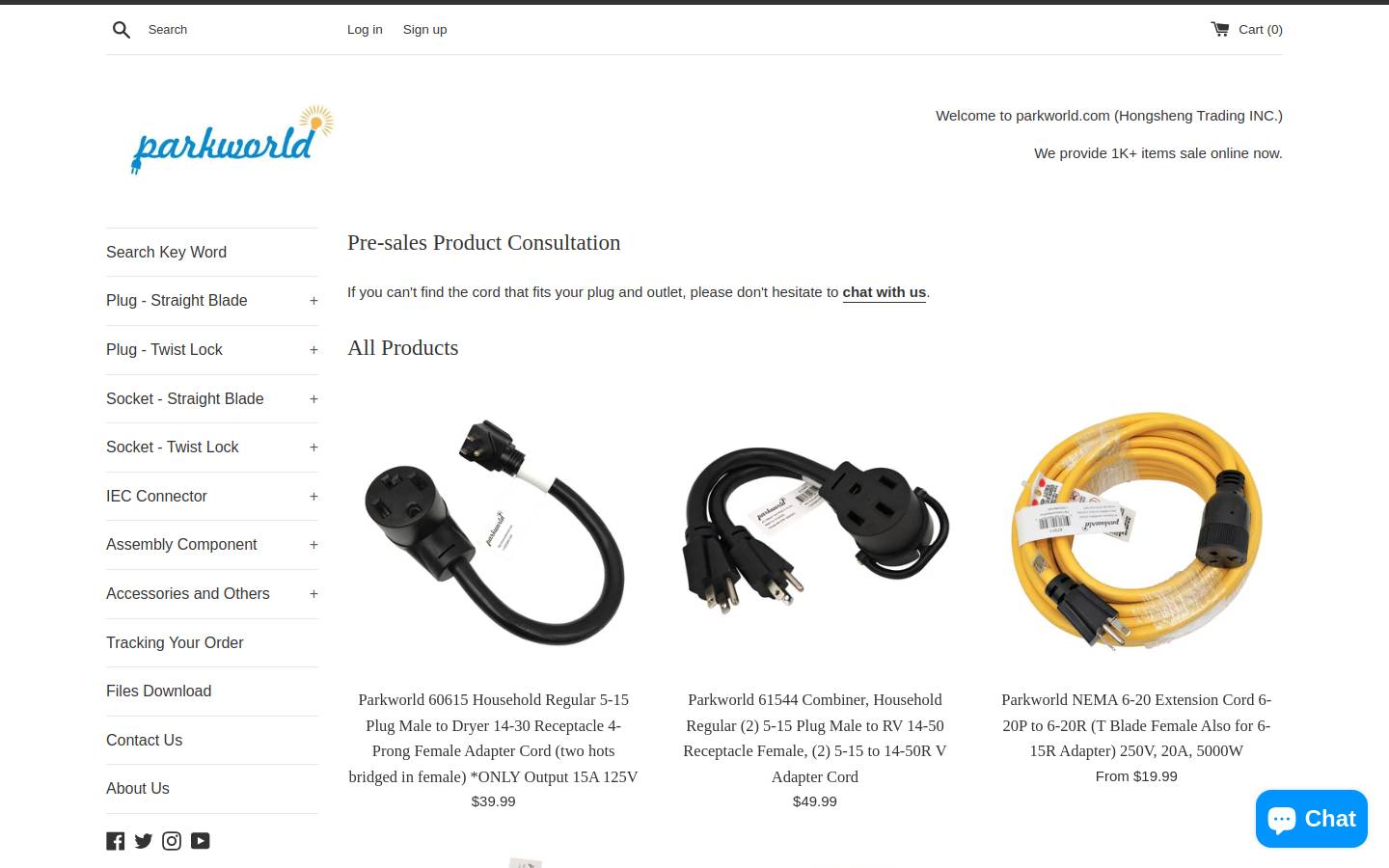 parkworld.us homepage screenshot