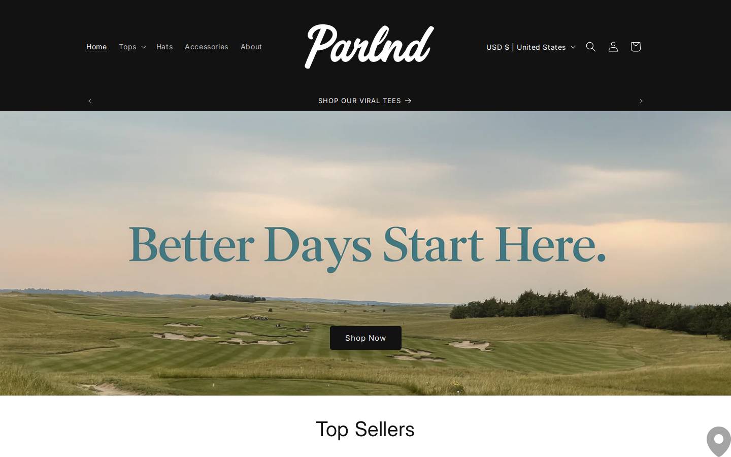 parlndgolf.com homepage screenshot