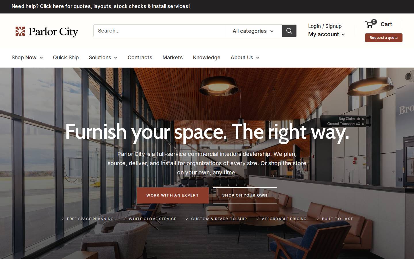 Parlor City & Upstate Office Furniture homepage screenshot