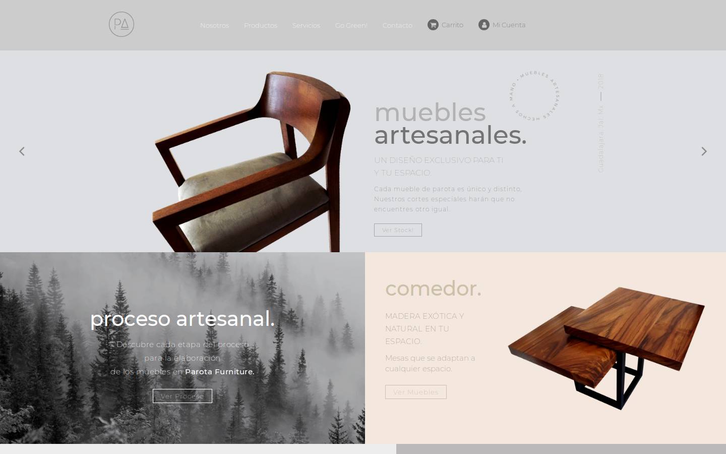 parotafurniture.com homepage screenshot