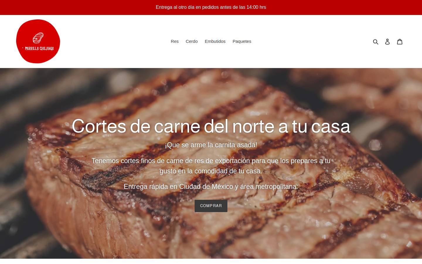 parrillachilanga.mx homepage screenshot
