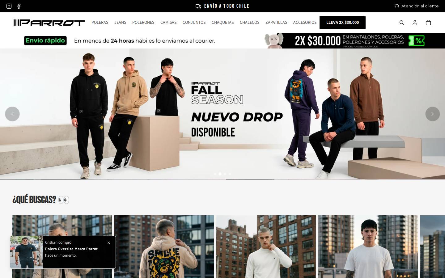 Parrot homepage screenshot