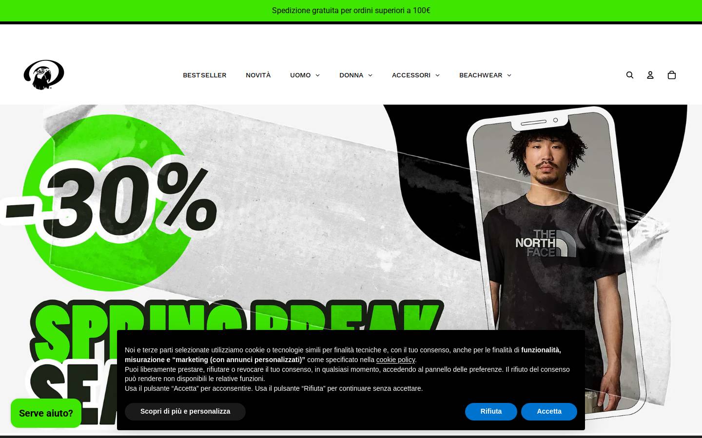 parrotstore.it homepage screenshot