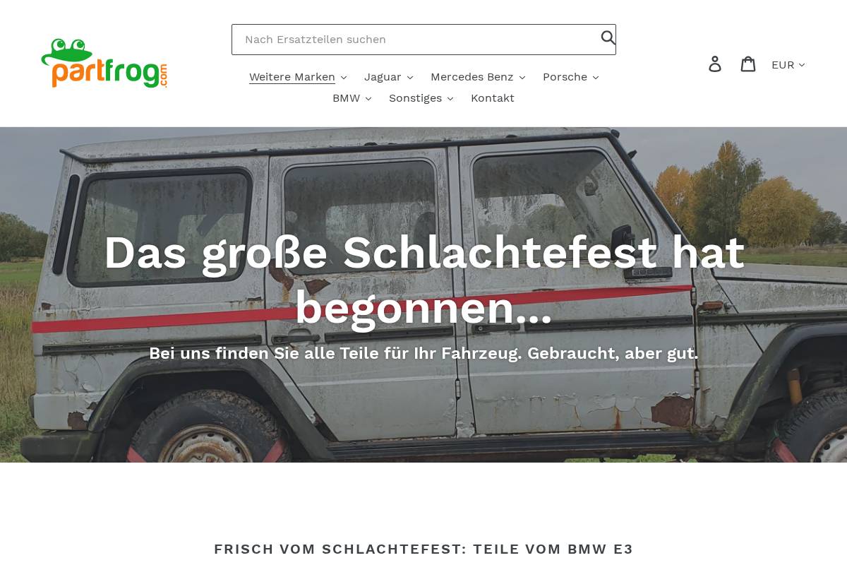 PARTFROG homepage screenshot