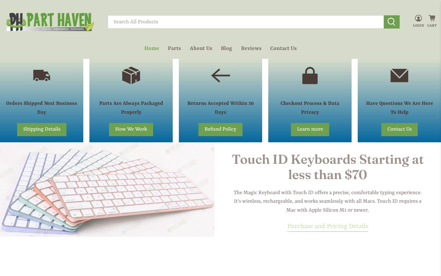 parthaven.com homepage screenshot